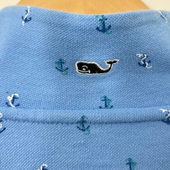 Vineyard Vines Broadway Anchor Quarter Zip Pullover Blue Sz M Nautical Preppy - Picture 4 of 6